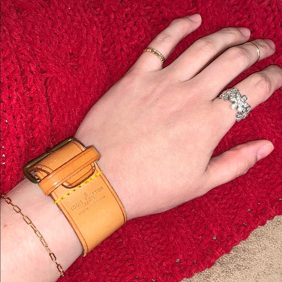 Louis Vuitton leather luggage tag/bracelet - Picture 5 of 8